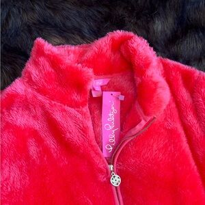 Lilly Pulitzer Vibrant Ruby Red Sherpa Popover